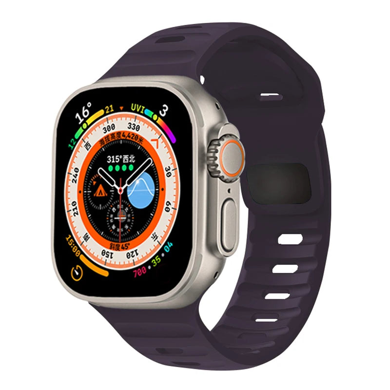 Sport Silicone Strap for Apple Watch Ultra 3/2 and Series 11–6, SE3 (49–40mm)