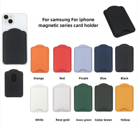 Magsafe Leather Card Holder Case for iPhone 16/15 Pro Max & Samsung Galaxy S24
