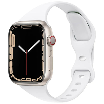 Slim Silicone Sport Strap for Apple Watch 38-49mm Series 3 to Ultra 2