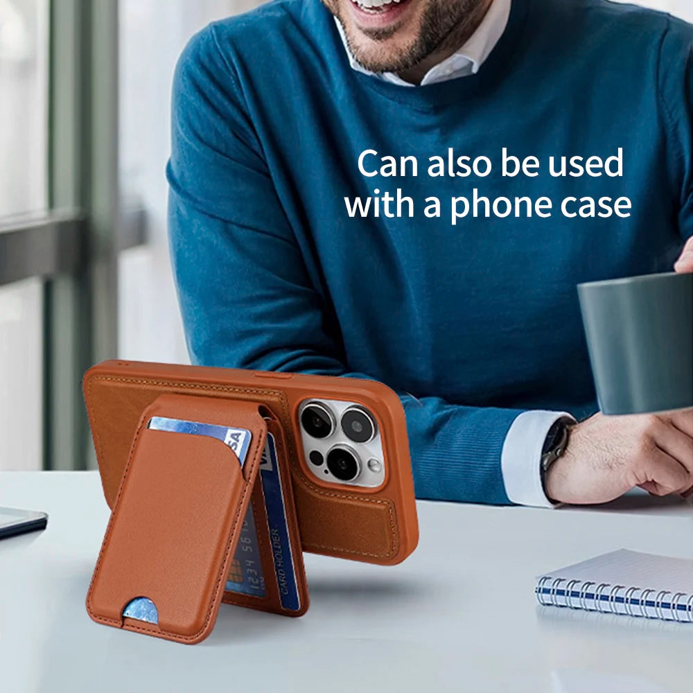 2-in-1 MagSafe Wallet Case for Any Phone with Card Holder and Adjustable Stand