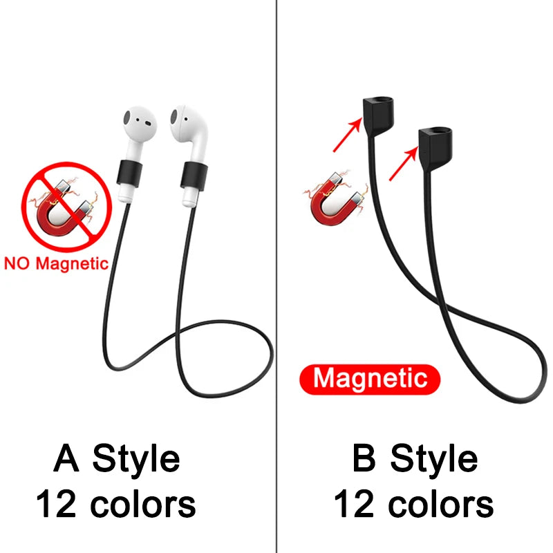 Magnetic Silicone Neck Strap for AirPods Pro 1 2 3 Anti-Lost Earphone Rope