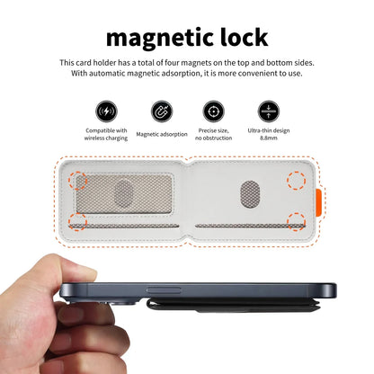 Luxury MagSafe Leather Card Holder for iPhone 17 16 15 14 13 Pro Max RFID Safe