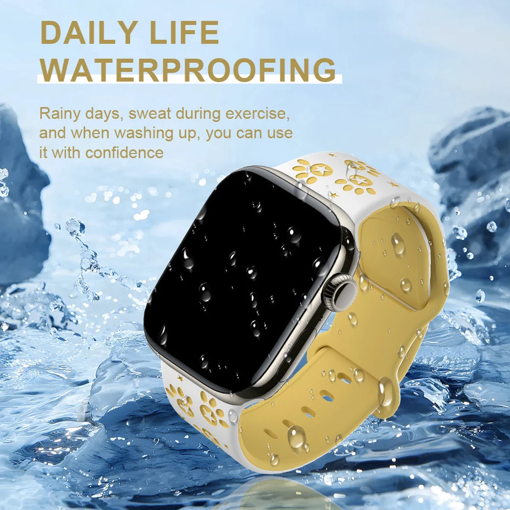 Paw Carving Silicone Strap for Apple Watch Ultra & Series 10–5 SE Band
