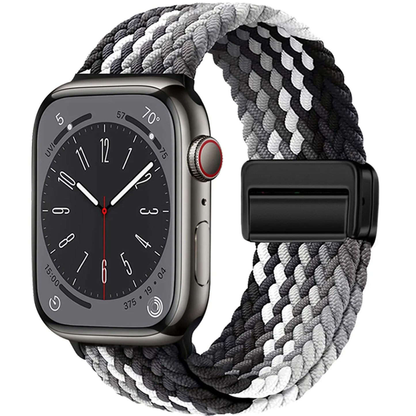 Braided Strap for Apple Watch Ultra 2 & Series 9–3, Magnetic Buckle Band 49–38mm