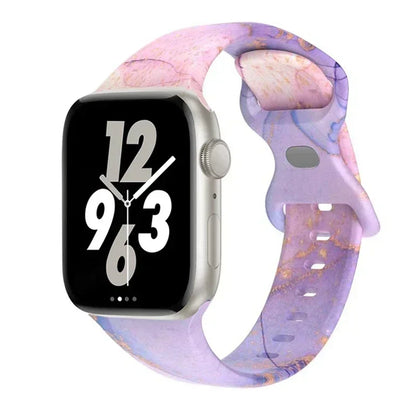 Floral Silicone Strap for Apple Watch Ultra & Series 3–9 (38–49mm)