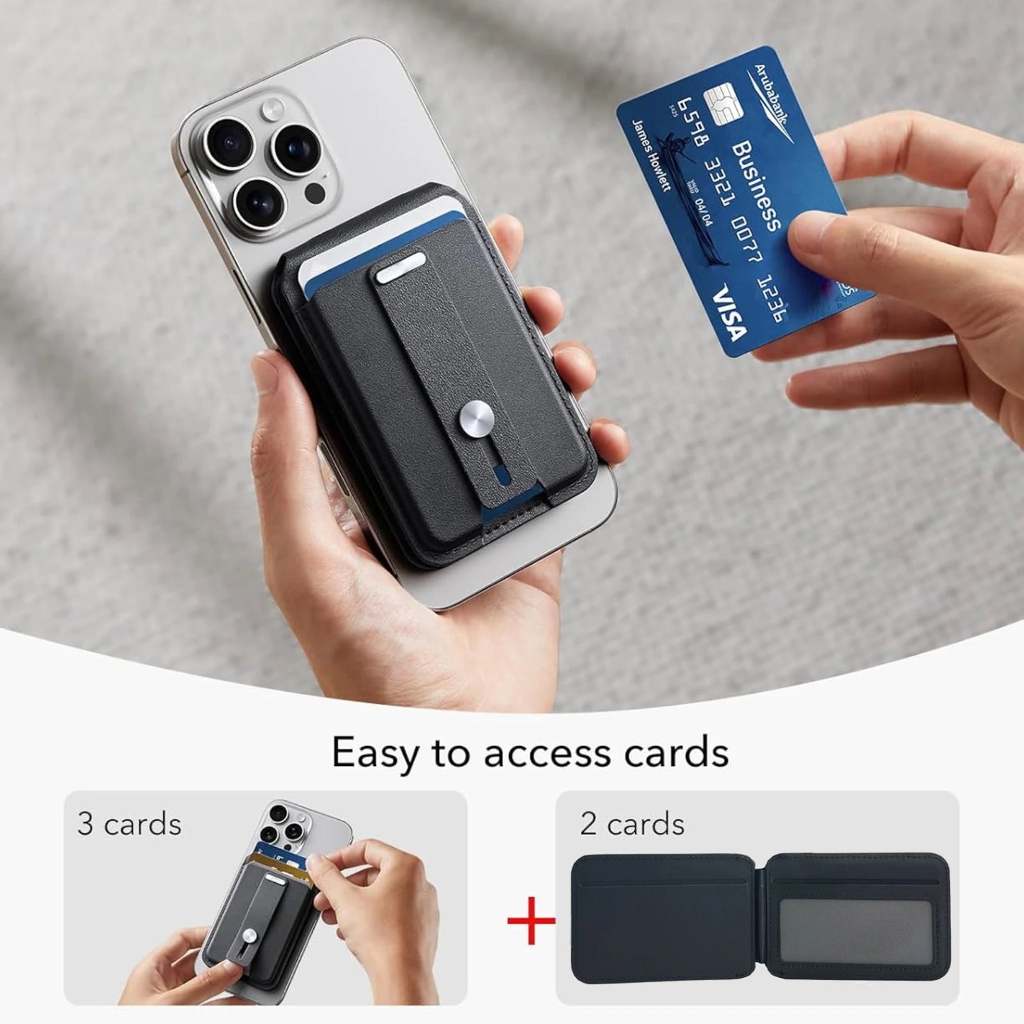 MagSafe Wallet with Find My, 3000g Magnet Strength and Adjustable Stand