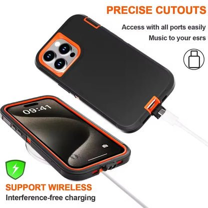 3-in-1 Armor Shockproof Case for iPhone 14/Plus/Pro Max/Mini