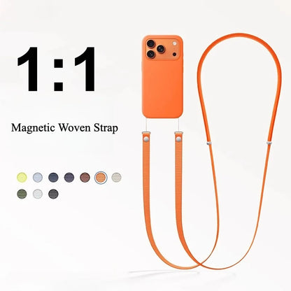 High-End Magnetic Woven Strap for iPhone 17 Series | Crossbody Anti-Loss Band