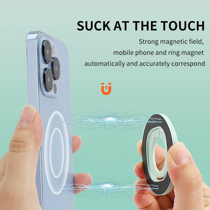 Magnetic Finger Ring Holder Stand for iPhone 12–16 Pro/Plus & Xiaomi