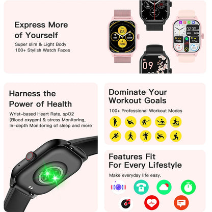 LT10 Smart Watch 2024 | Bluetooth Call, Music & Fitness Tracker for Android