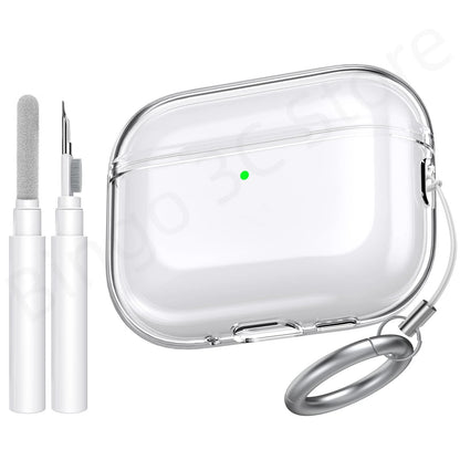 2025 Clear Magnetic Lock Case for AirPods Pro 3 with Stand & Cleaning Kit