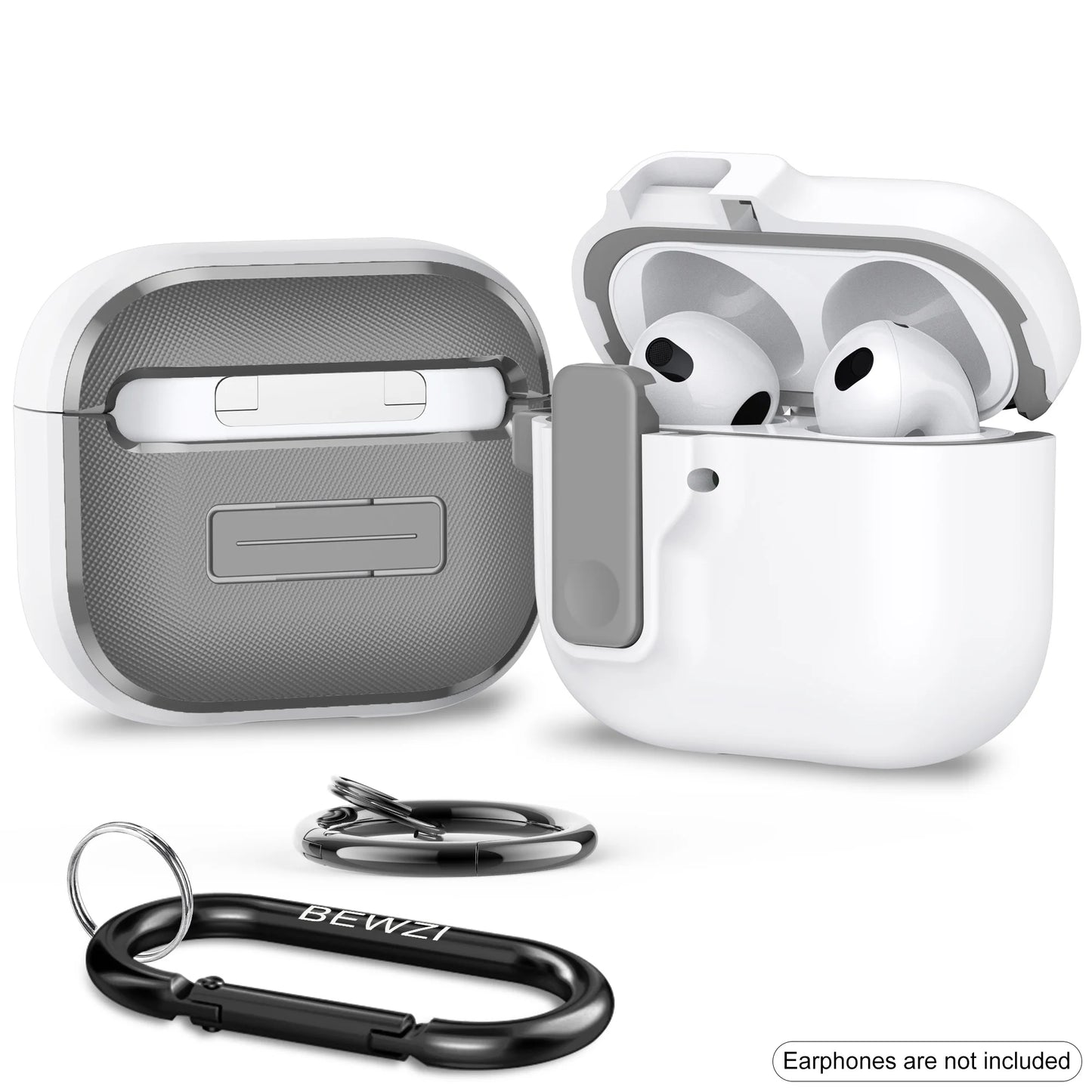 Protective Case for AirPods 4 with Pushbutton Switch and Magnetic Pop-Open Lid