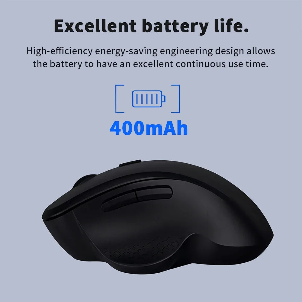 Bluetooth 5.2 + 2.4G Dual-Mode Wireless Mouse 6 Keys 1600DPI Rechargeable Gaming Mouse