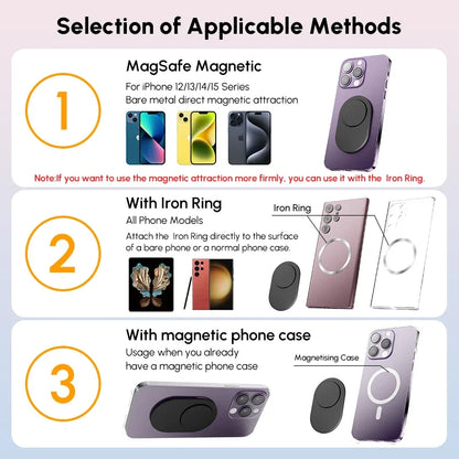 Ellipse Magnetic Grip Stand for MagSafe iPhone 15–13, Xiaomi & Samsung