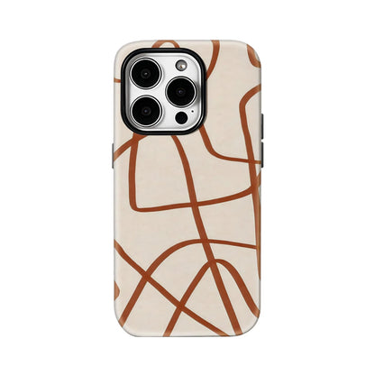 Rust Abstract Curves Case for iPhone 17 16 15 14 13 12 Pro Max Plus