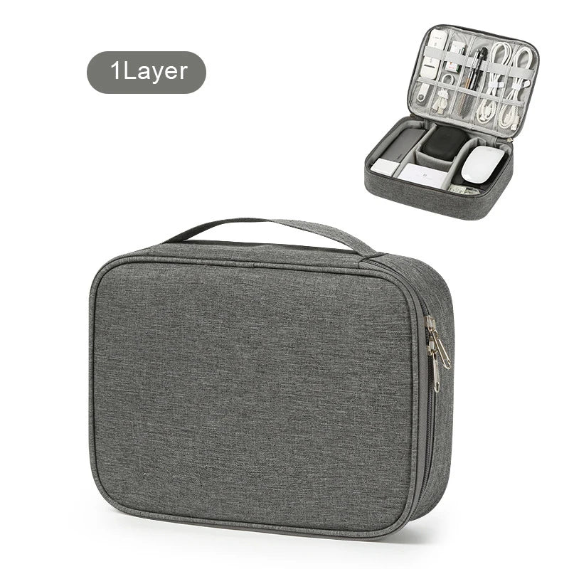 Waterproof Travel Cable Organizer Bag – USB Charger & Wire Storage Case