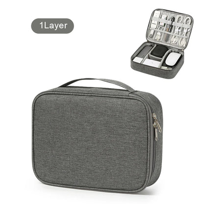 Waterproof Travel Cable Organizer Bag – USB Charger & Wire Storage Case