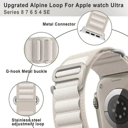 Alpine Nylon Strap for Apple Watch Ultra 2 Series 10–3 in 49–38mm Sizes