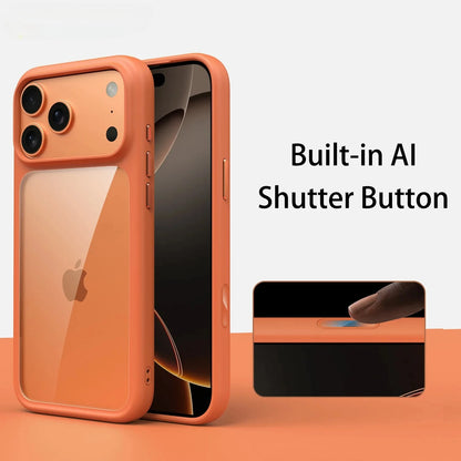 Orange Shield Matte Transparent Case for iPhone 17 Pro Max 17 Pro 17 Air Shockproof