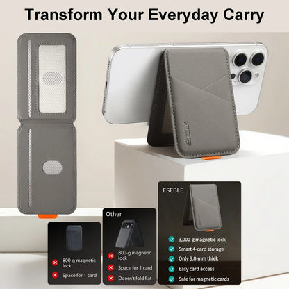 Luxury MagSafe Leather Card Holder for iPhone 17 16 15 14 13 Pro Max RFID Safe