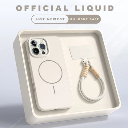 MagSafe Silicone Case with Lanyard for iPhone 15/16 Plus & Pro Max