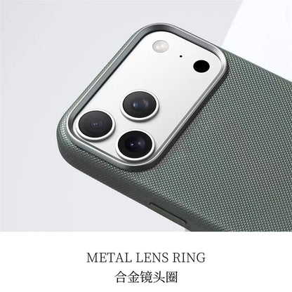 Luxury Diamond Leather MagSafe Case for iPhone 17 Pro Max with Metal Lens Frame