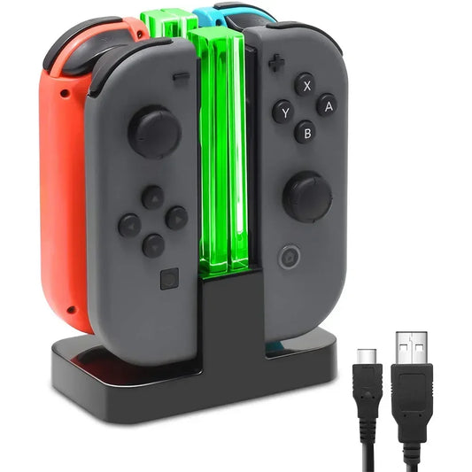 4-in-1 Charging Dock Station with LED Indicator for Nintendo Switch & Joy-Con