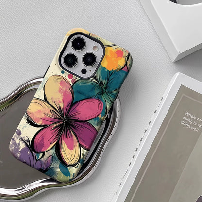 Vibrant Blooms Case for iPhone 17 16 15 14 13 12 11 Pro Max Plus Double-Layer
