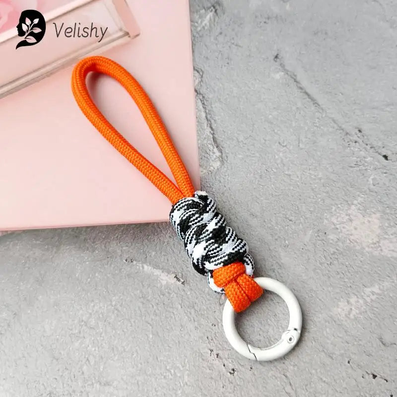 Braided Umbrella Rope Keychain Lanyard – Strong Strap for Keys and Phone Accessories
