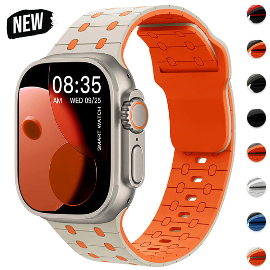 Sport Silicone Bracelet for Apple Watch Series 3–10 SE Ultra 38–49mm