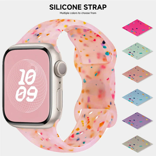Silicone Breathable Strap for Apple Watch Series 6–9, SE, Ultra 2, 38–49mm Band