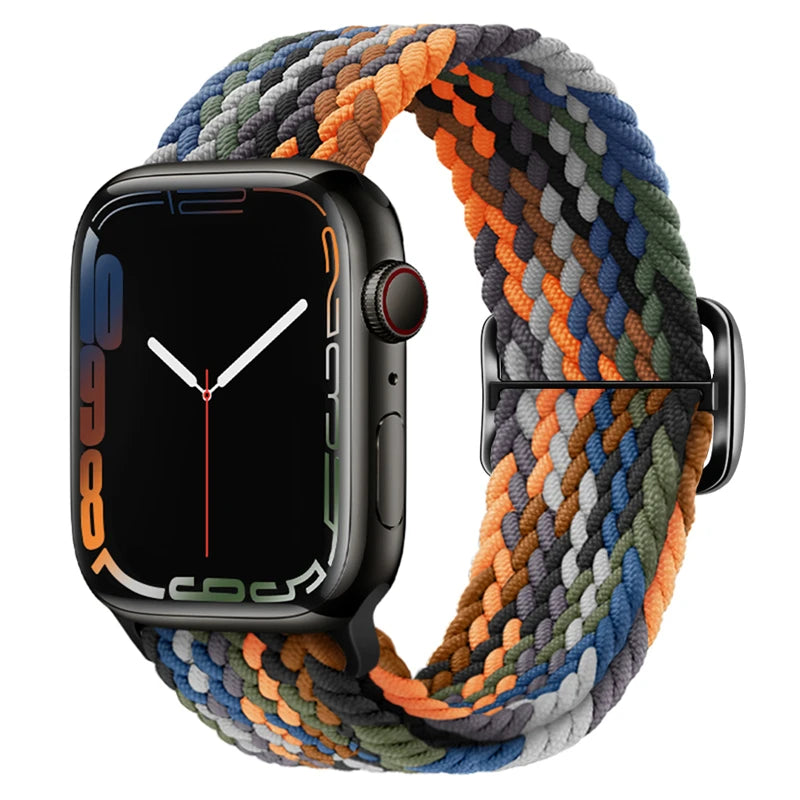 Elastic Braided Strap for Apple Watch Ultra 49mm and Series 9–SE, 45–38mm