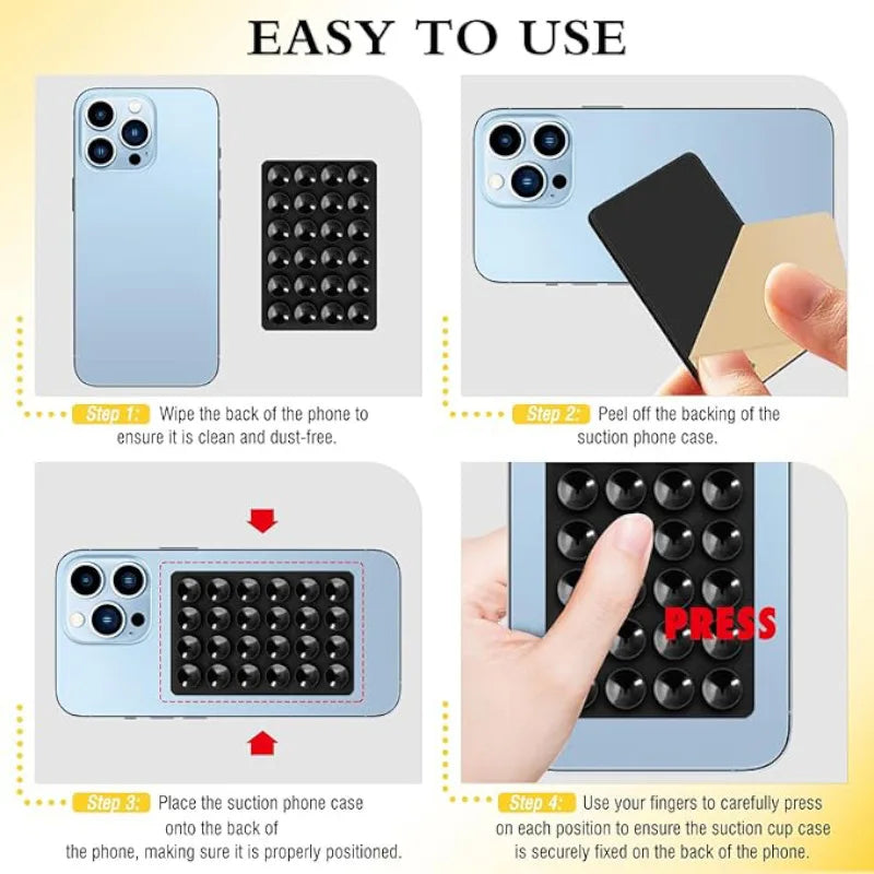 Eayburst Silicone Suction Phone Case Mount – 2-Pack Non-Slip Sticky Grip Holder