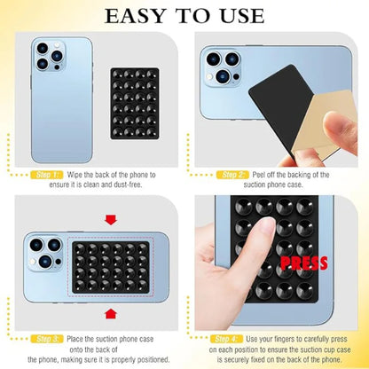 Eayburst Silicone Suction Phone Case Mount – 2-Pack Non-Slip Sticky Grip Holder