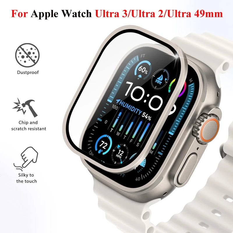 Tempered Glass Film for Apple Watch Ultra 3/2/1 49mm Screen Protector Bumper
