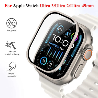 Tempered Glass Film for Apple Watch Ultra 3/2/1 49mm Screen Protector Bumper