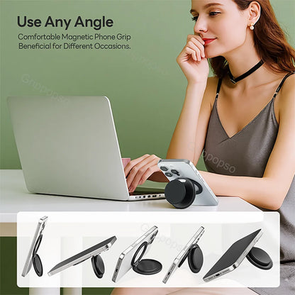 MagSafe Phone Grip with Built-In Adjustable Stand and Strong Magnetic Holder
