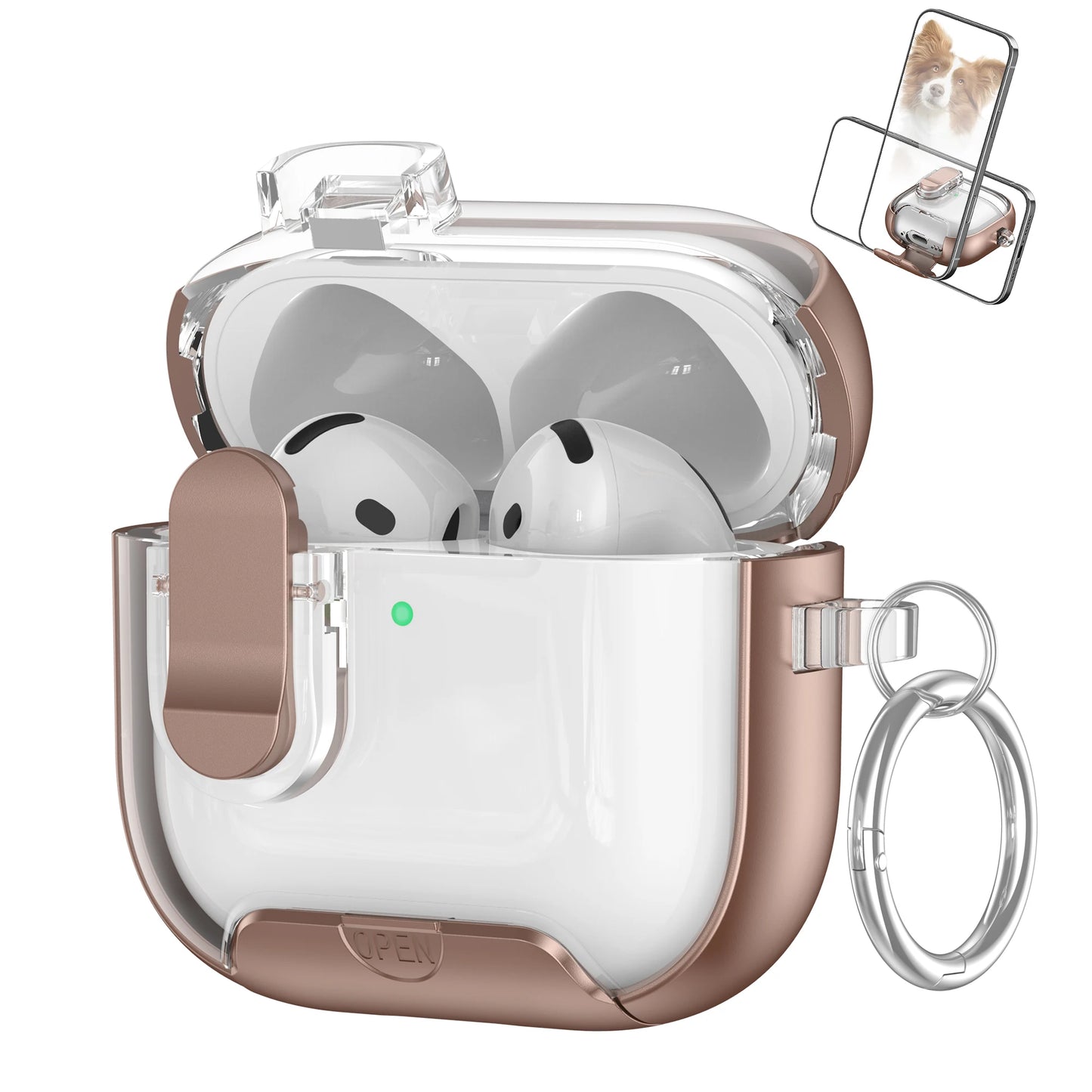 Secure Lock Clip Protection Case for AirPods 4 & AirPods Pro 2 with Magnetic Wireless Cover