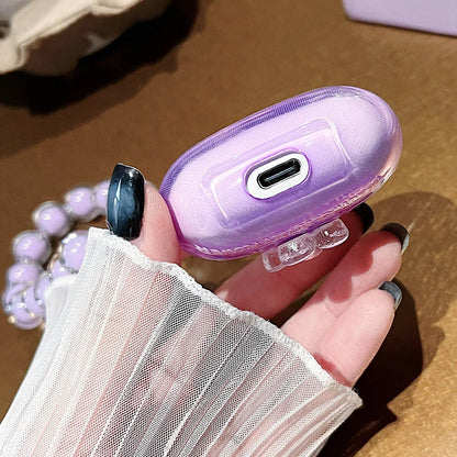 Korean Floral TPU Case for Lenovo LP40 Pro/LP40S | Clear Cover with Beaded Charm