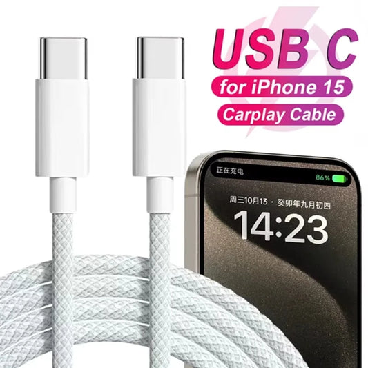 USB-C Cable for iPhone 16e 16 15 Series 60W PD Fast Charging Cord