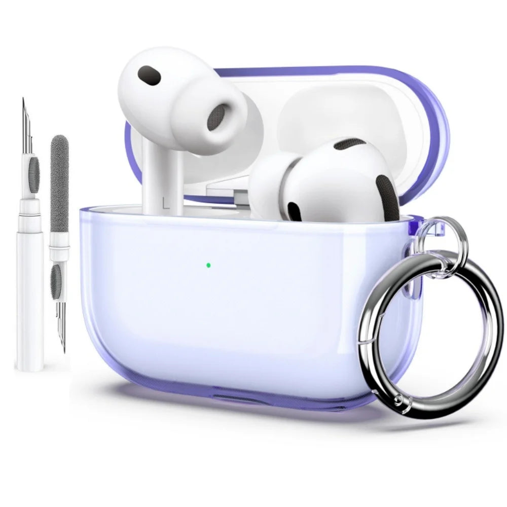 2025 Clear Case for AirPods Pro 3 – Shockproof Cover with Keychain & Cleaner Kit