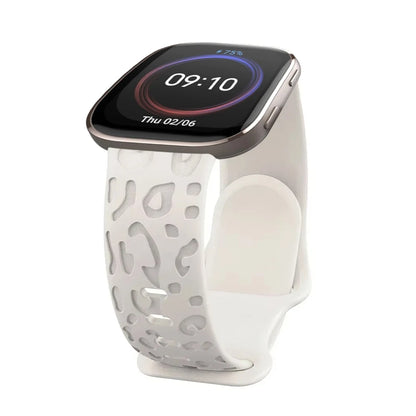 20mm Engraved Leopard Silicone Strap for Amazfit GTS 3/4 Mini BIP Smartwatch