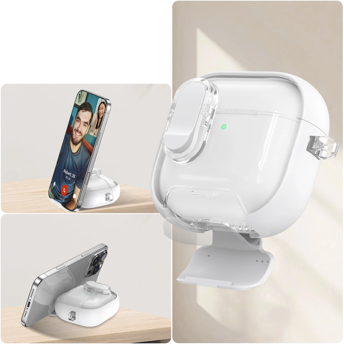 Secure Lock Clip Protection Case for AirPods 4 & AirPods Pro 2 with Magnetic Wireless Cover