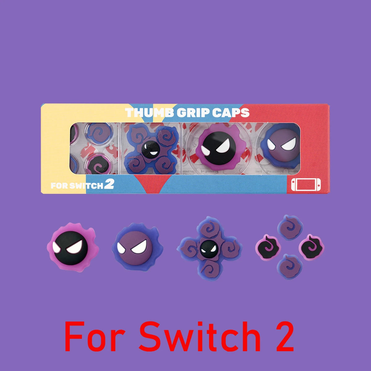 Purple Devil D-Pad & ABXY Key Stickers for Switch 2/OLED | Joy-Con Grip Set