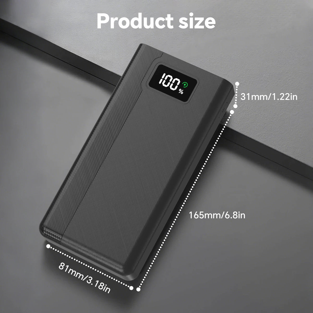 40000mAh Large Capacity Power Bank with LED Display, 4 Outputs & 3 Inputs