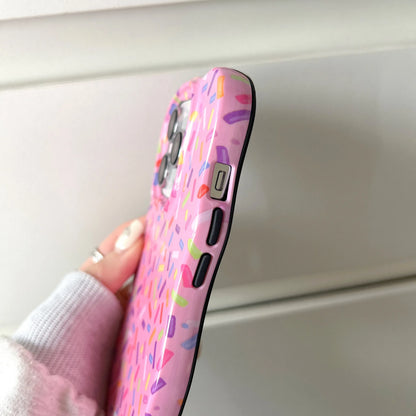 2025 Pink Donut Wave Edge Case for iPhone 15 14 13 Pro Max – Cute & Durable