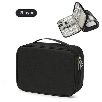 Waterproof Travel Cable Organizer Bag – USB Charger & Wire Storage Case