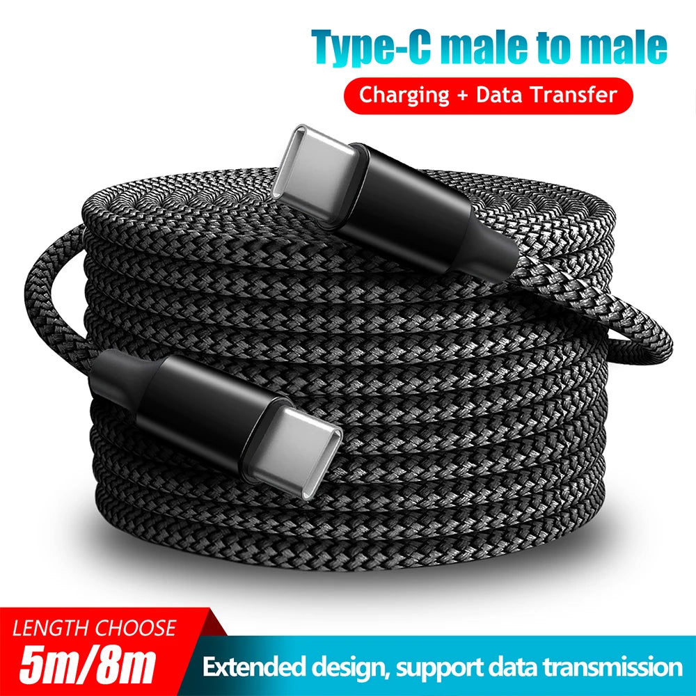 Type-C to Type-C PD 60W Charging Cable – 3m/5m/8m/10m for iPhone 15 & Android