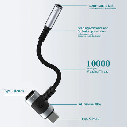 USB-C to 3.5mm Earphone & Charger Adapter – 2-in-1 Aux Jack with PD 100W