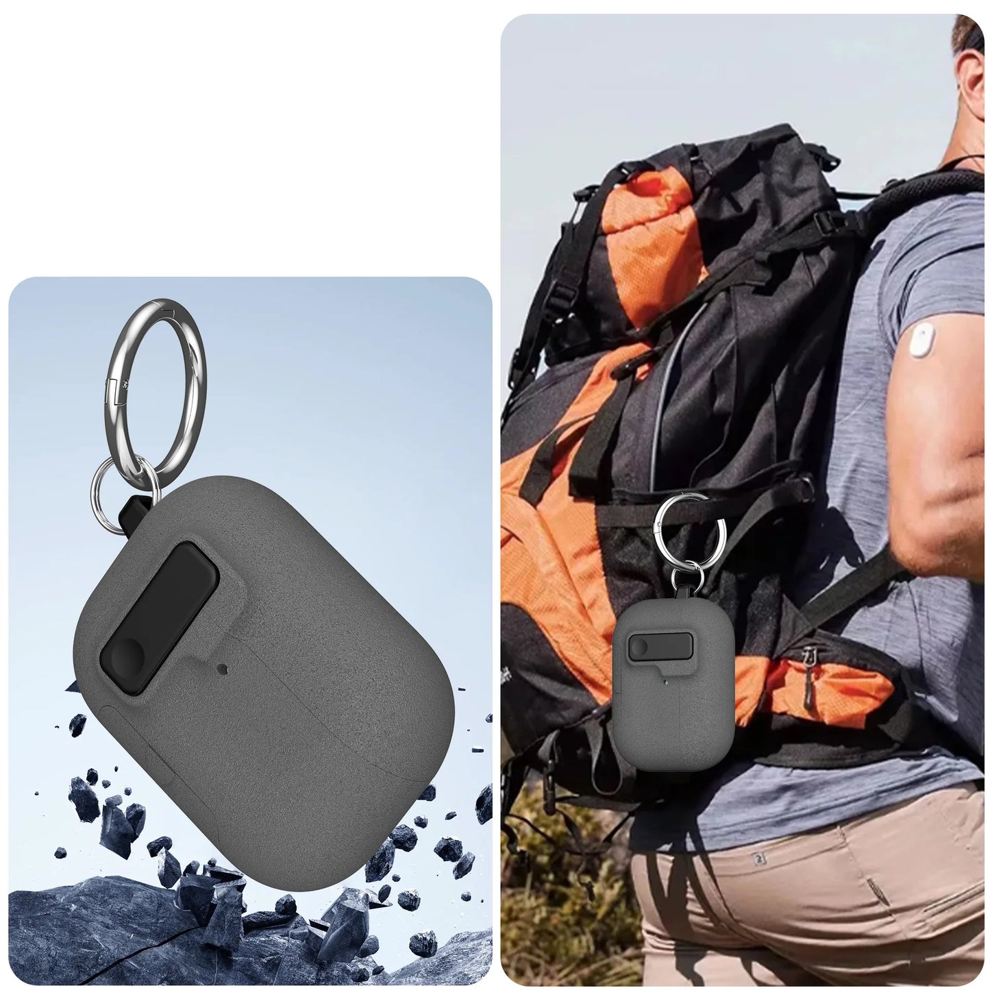 Shockproof Full-Body Earphone Cover for AirPods Pro 3 with Keychain Holder